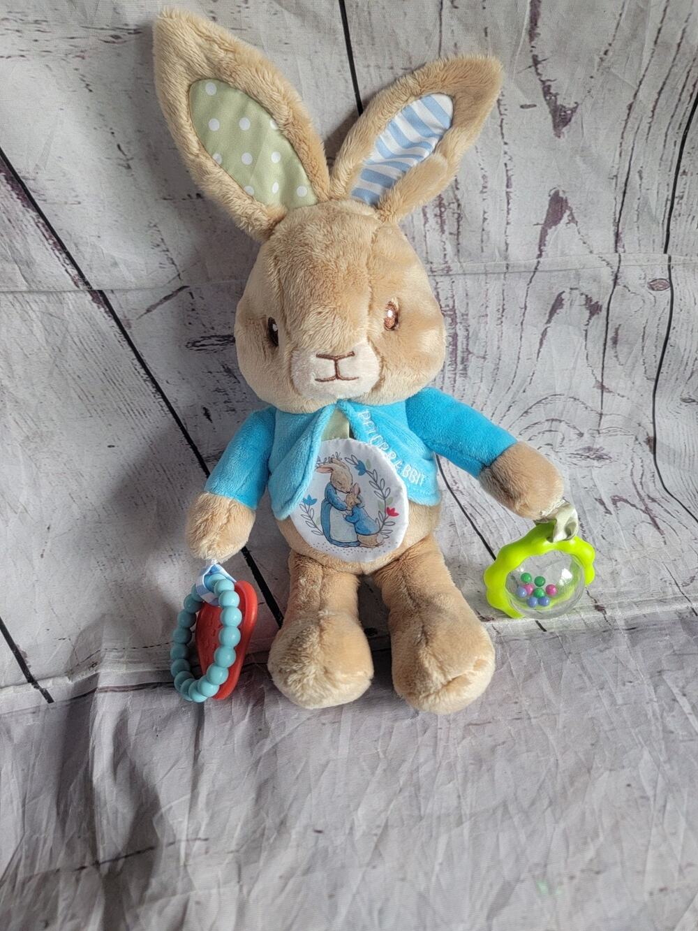 Peter Rabbit Bunny Plush Stuffed Animal Baby Toy Beatrix Potter Rattle Crinkle